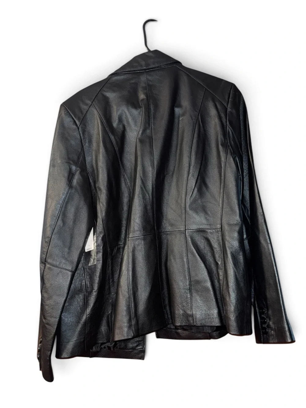 Vintage East 5th Genuine Leather Blazer Jacket Women’s Large Black 90s Y2K
